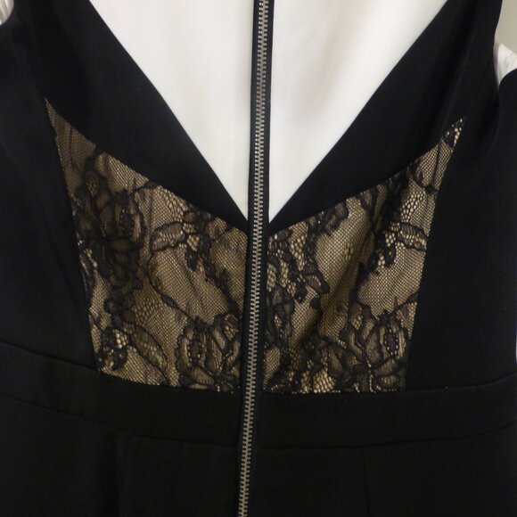 BEBE black, white and blue colour block dress with lace accent - Picture 12 of 14